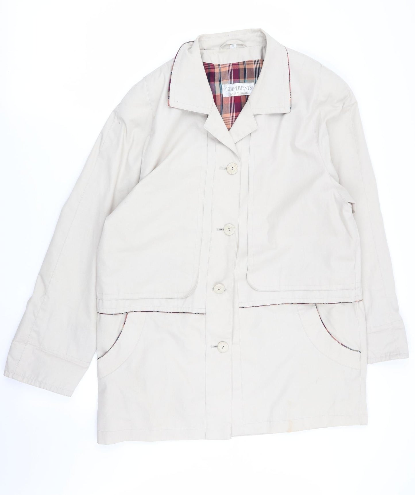 Womens UK Size 12 compliments Beige Overcoat