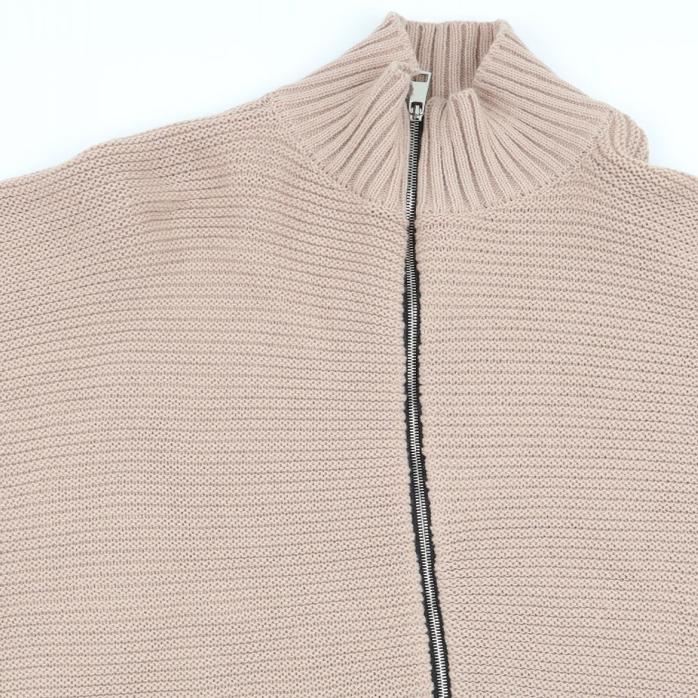 Womens UK Size S River Island Beige Full Zip Jumper