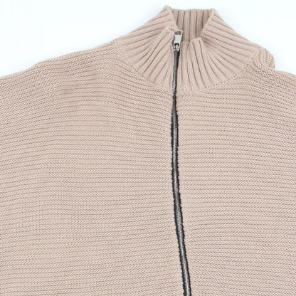 Womens UK Size S River Island Beige Full Zip Jumper