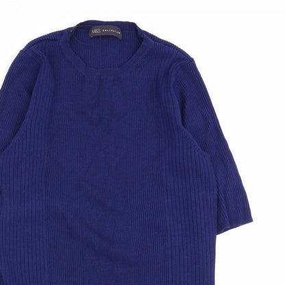 M&S Womens Blue   Basic T-Shirt Size 14