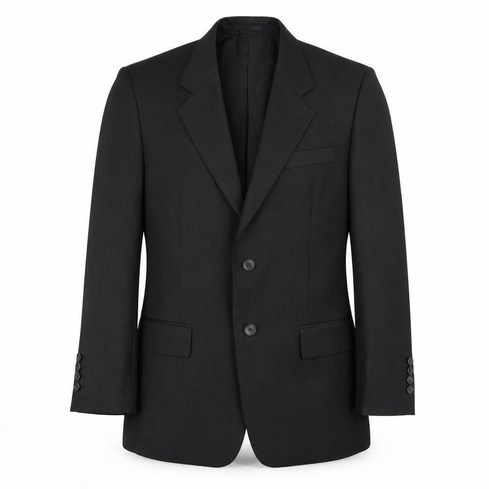 Front view of Preworn men’s black jacket blazer, size M
