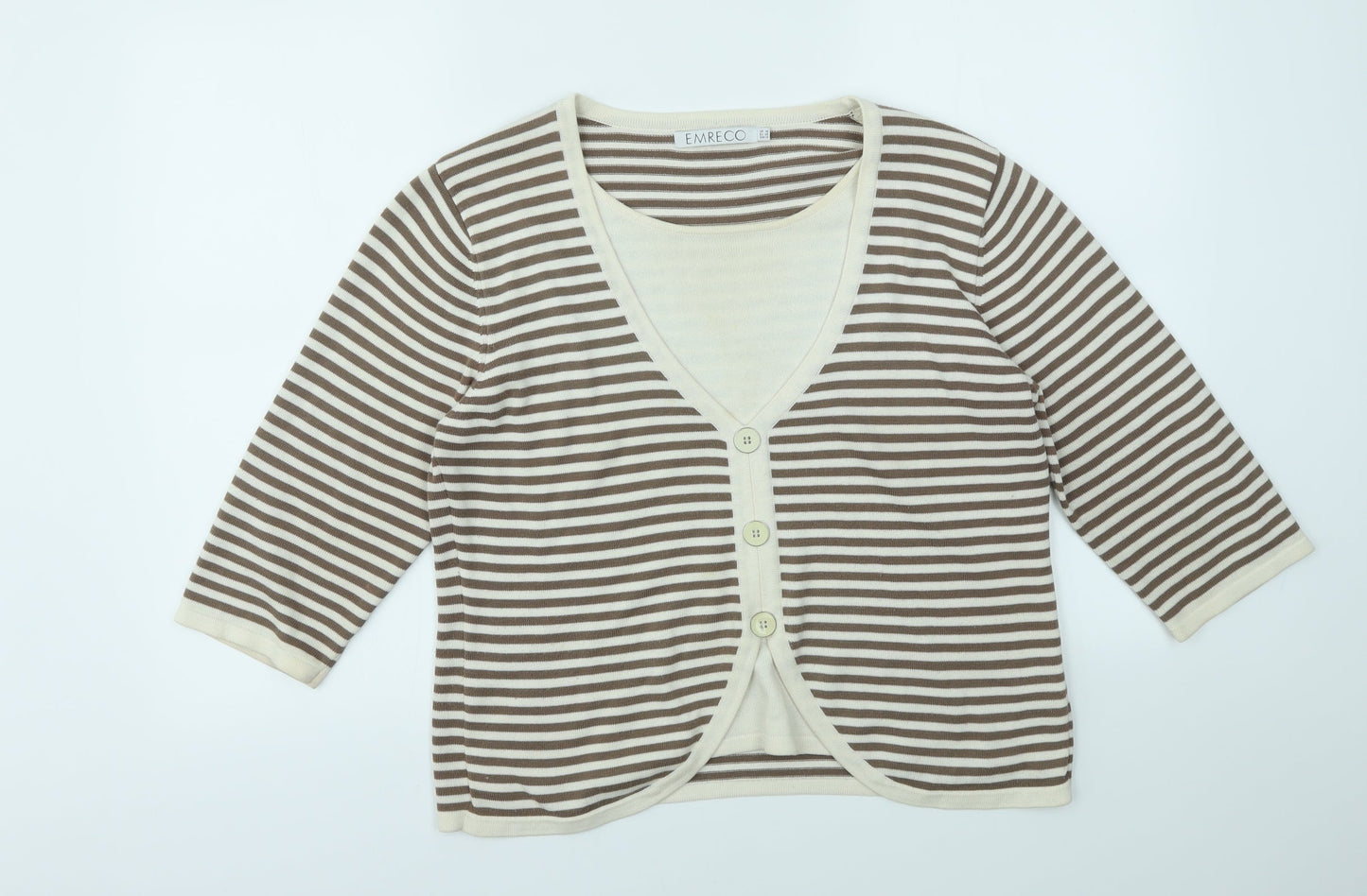 Womens UK Size 14 Emreco Brown Pullover Jumper