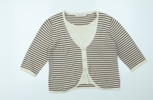 Womens UK Size 14 Emreco Brown Pullover Jumper