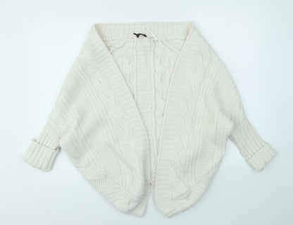 Womens UK Size S Preworn White Cardigan Jumper