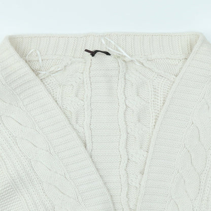 Womens UK Size S Preworn White Cardigan Jumper