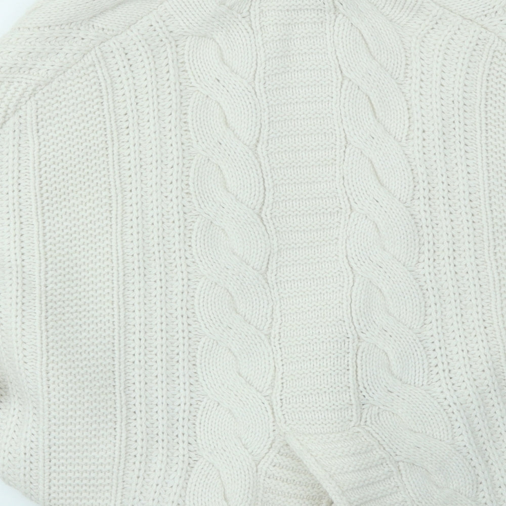 Womens UK Size S Preworn White Cardigan Jumper