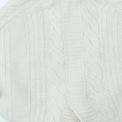 Womens UK Size S Preworn White Cardigan Jumper