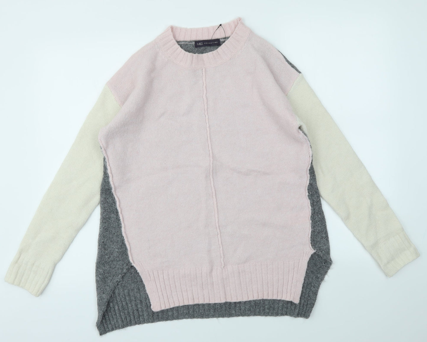 Womens UK Size S M&S Multicoloured Henley Jumper