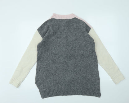 Womens UK Size S M&S Multicoloured Henley Jumper