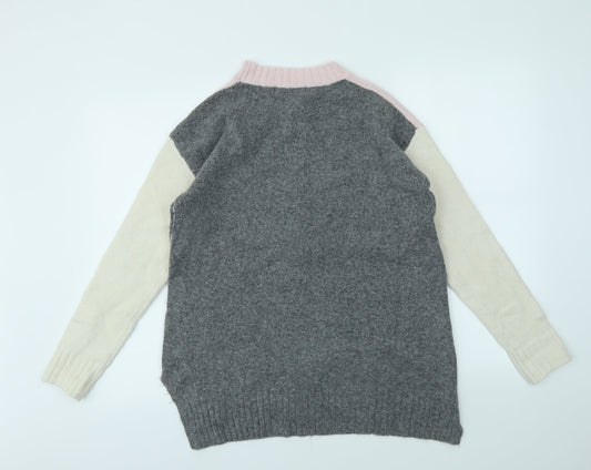 Womens UK Size S M&S Multicoloured Henley Jumper