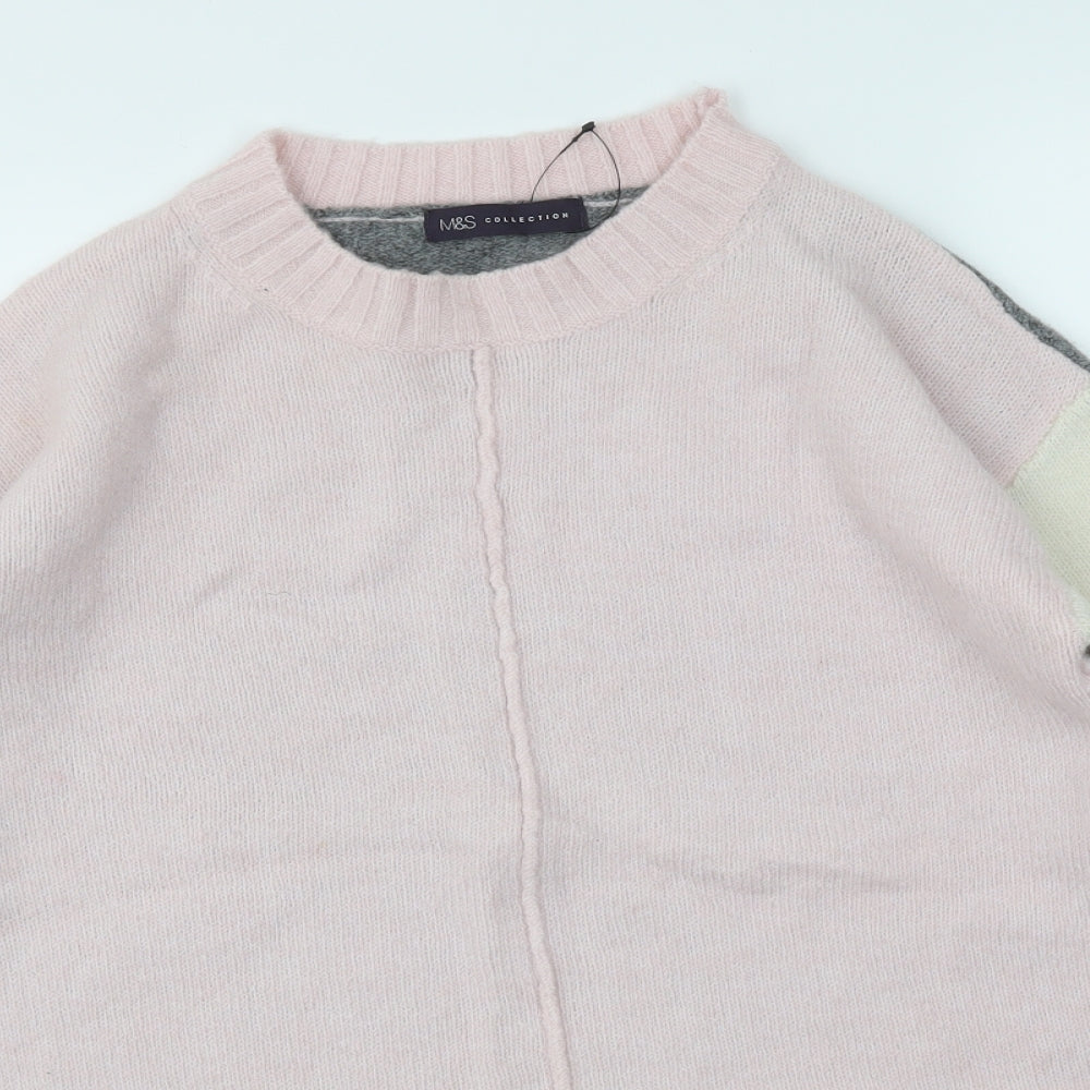 Womens UK Size S M&S Multicoloured Henley Jumper