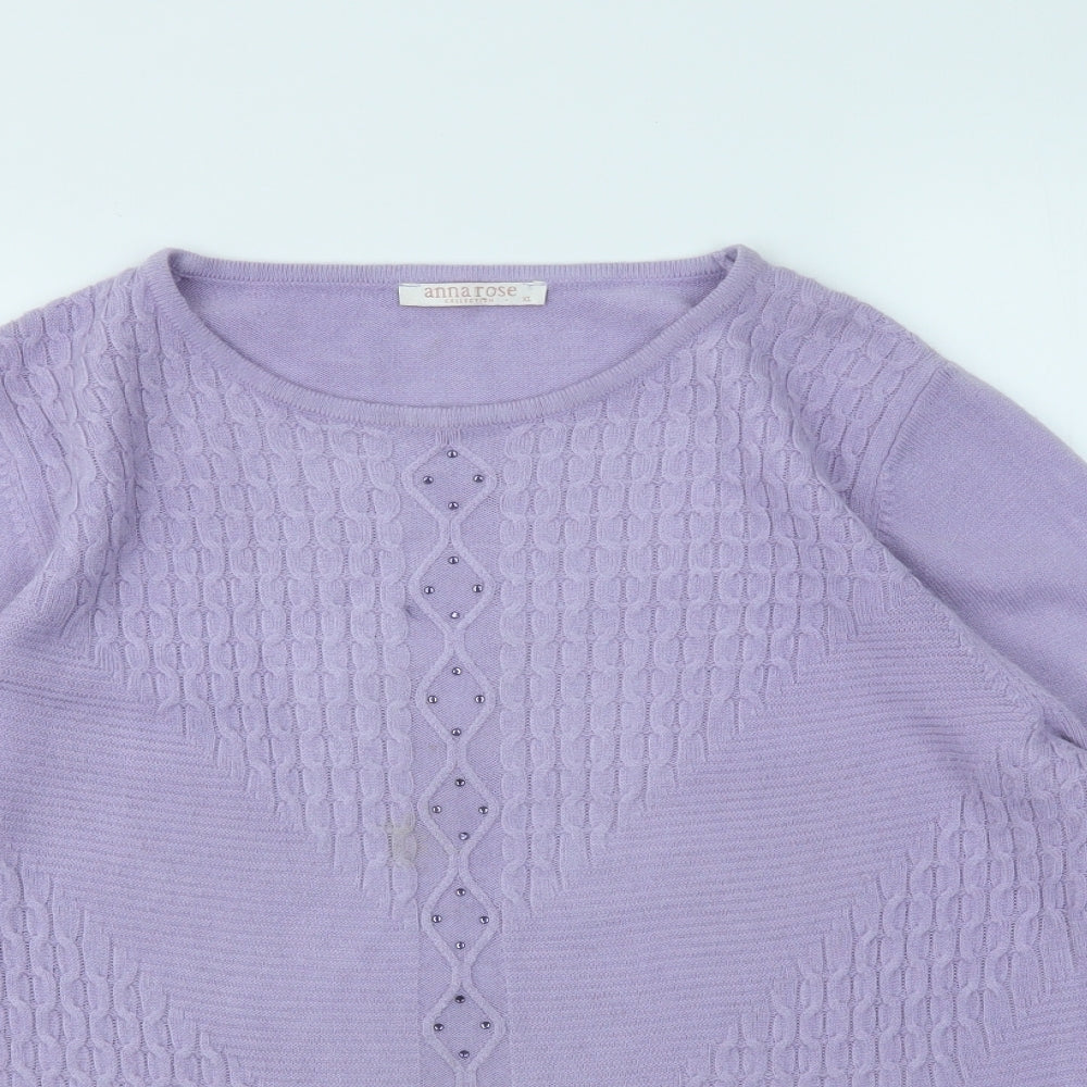 Womens UK Size XL ANNA ROSE Purple Pullover Jumper