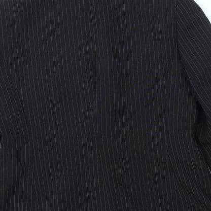 SELEIT Womens Black Striped  Jacket Blazer Size 12