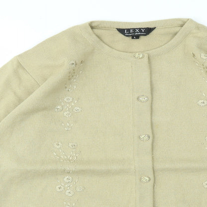 LEXY Womens Beige   Cardigan Jumper Size L