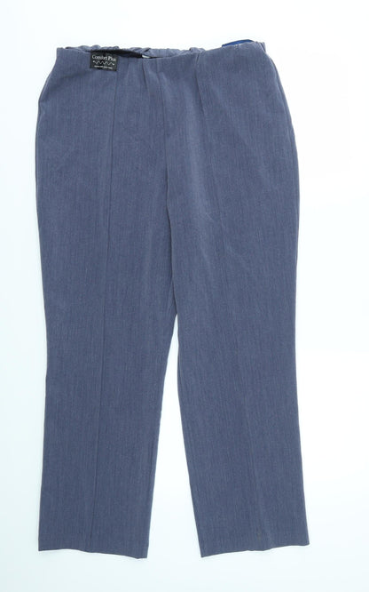 Womens UK Size 14 Classic Extra-Slim Fit  Blue Trousers