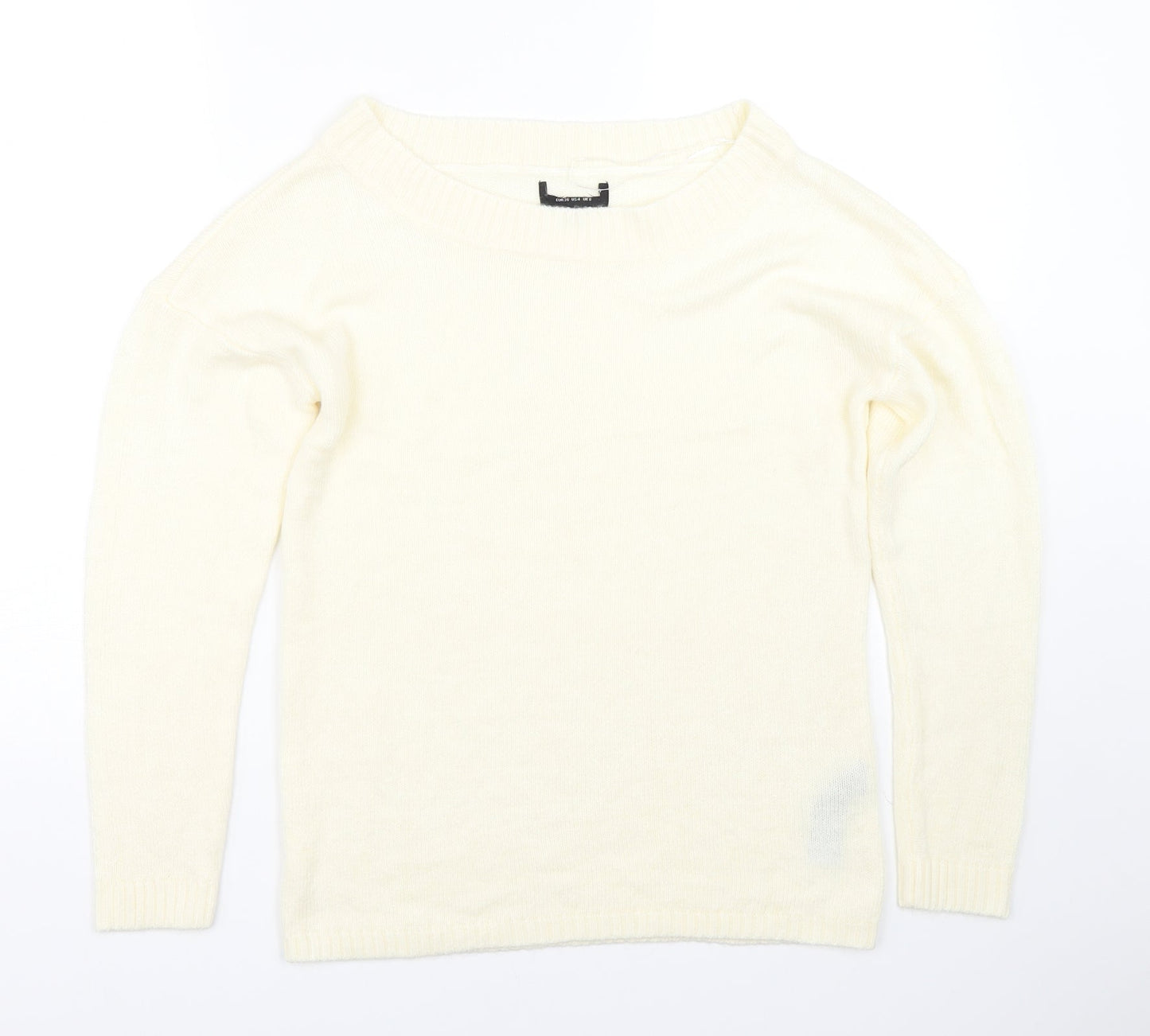 Womens UK Size 8 Preworn Beige Pullover Jumper