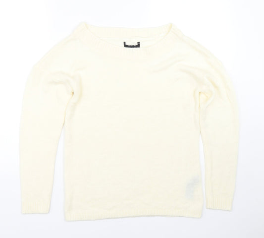 Womens UK Size 8 Preworn Beige Pullover Jumper