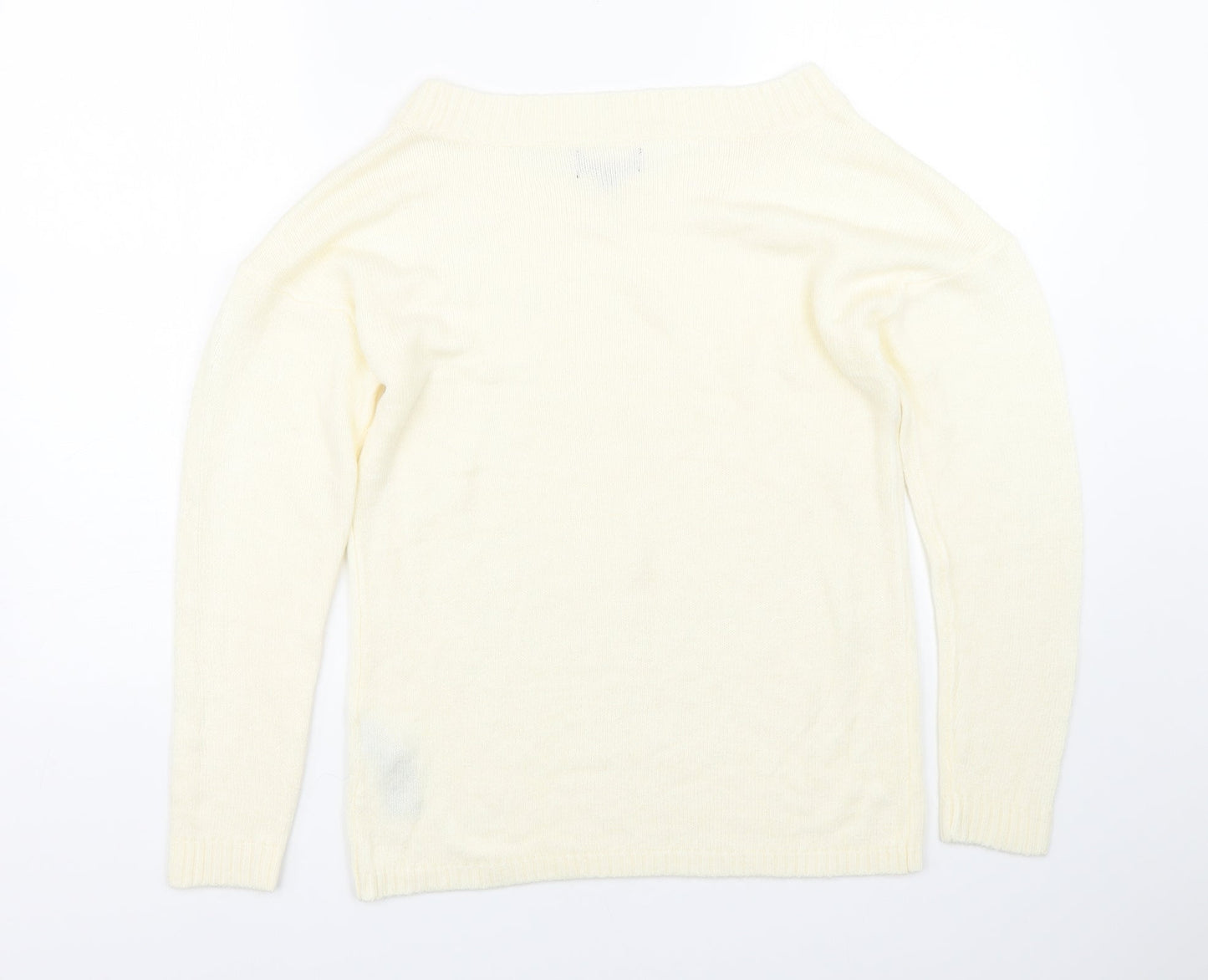 Womens UK Size 8 Preworn Beige Pullover Jumper