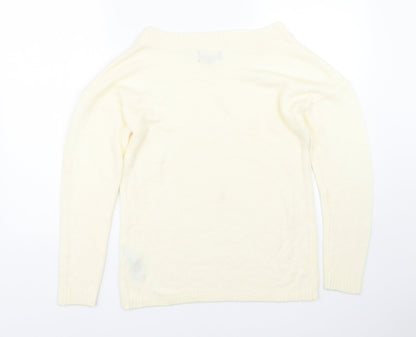 Womens UK Size 8 Preworn Beige Pullover Jumper