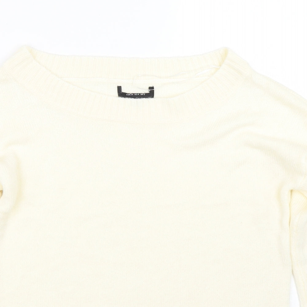 Womens UK Size 8 Preworn Beige Pullover Jumper