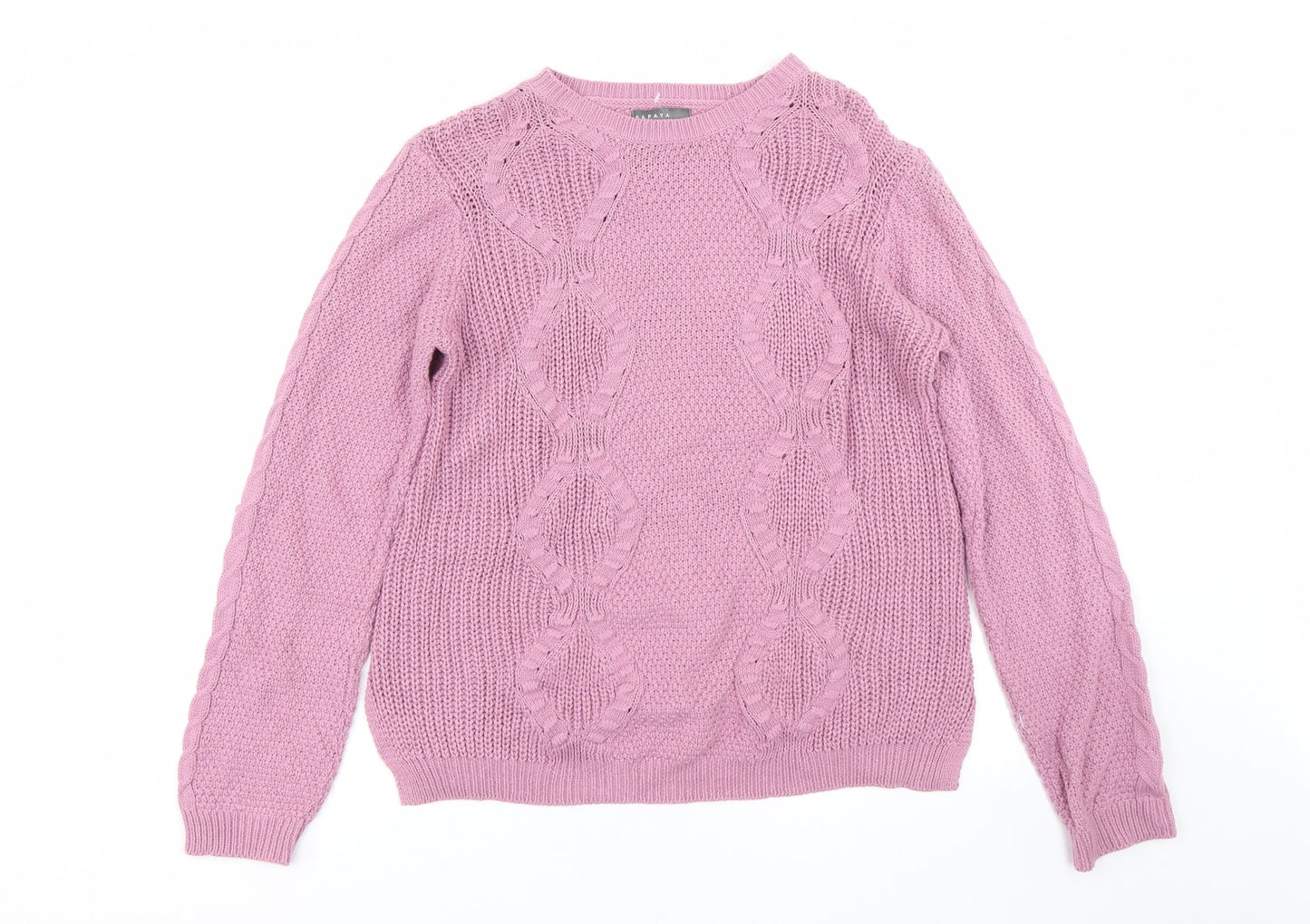 Womens UK Size 12 Papaya Purple Pullover Jumper