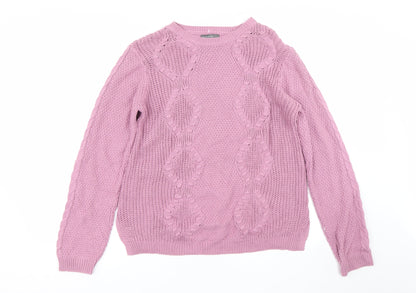 Womens UK Size 12 Papaya Purple Pullover Jumper