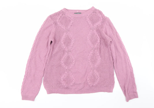 Womens UK Size 12 Papaya Purple Pullover Jumper