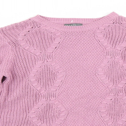 Womens UK Size 12 Papaya Purple Pullover Jumper