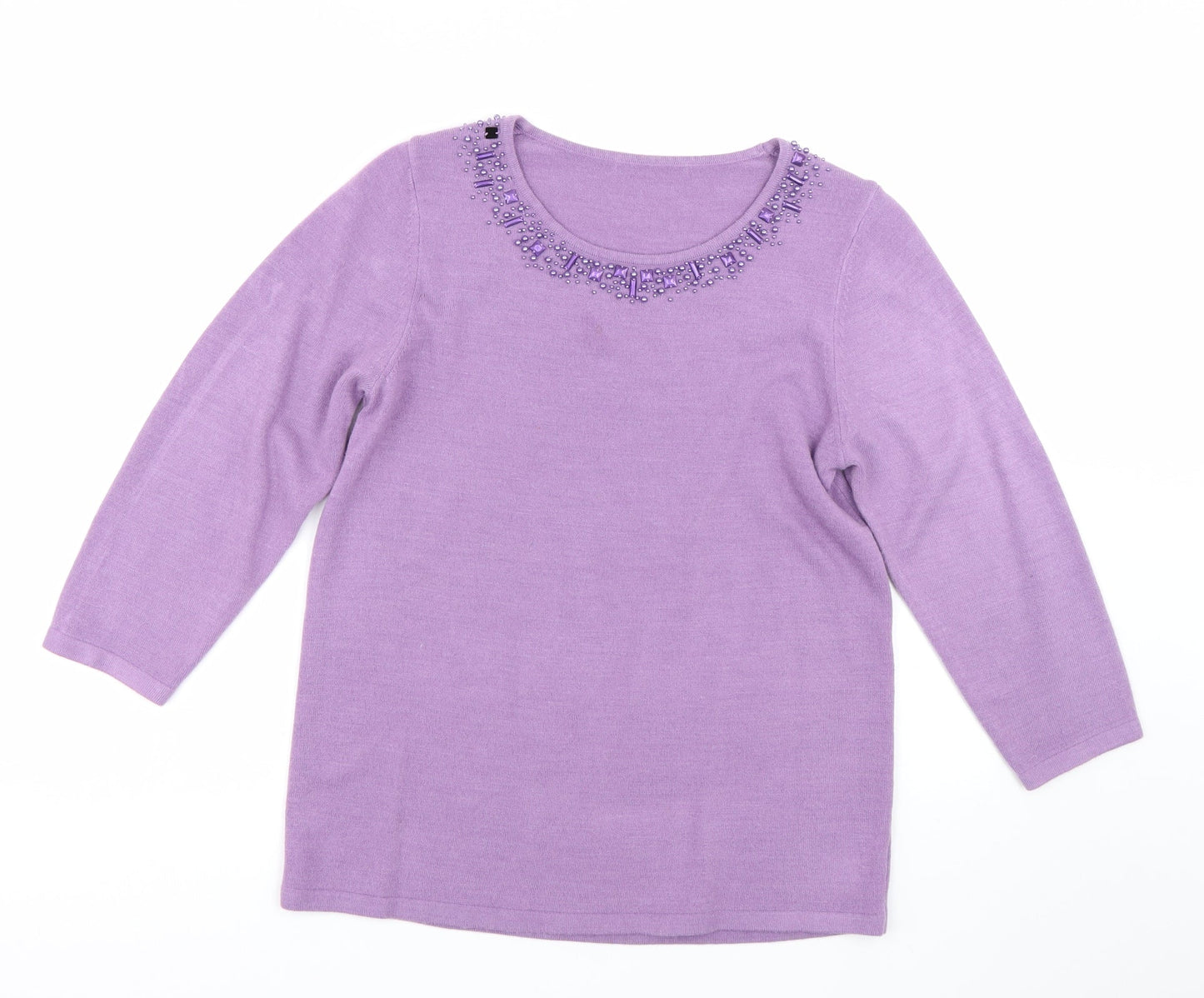 Womens UK Size M Preworn Purple Pullover Jumper