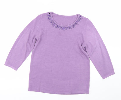Womens UK Size M Preworn Purple Pullover Jumper