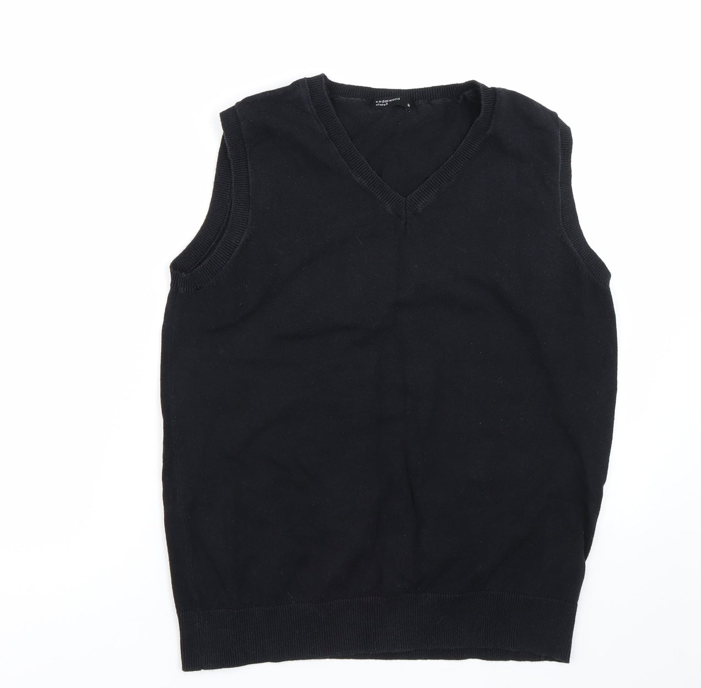 Cedar Wood State Mens Black   Vest Jumper Size M