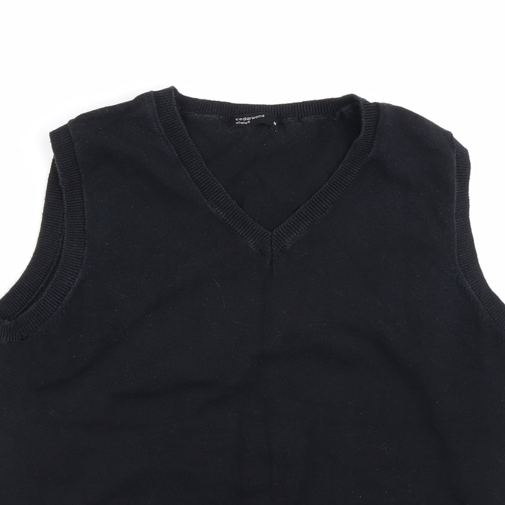 Cedar Wood State Mens Black   Vest Jumper Size M