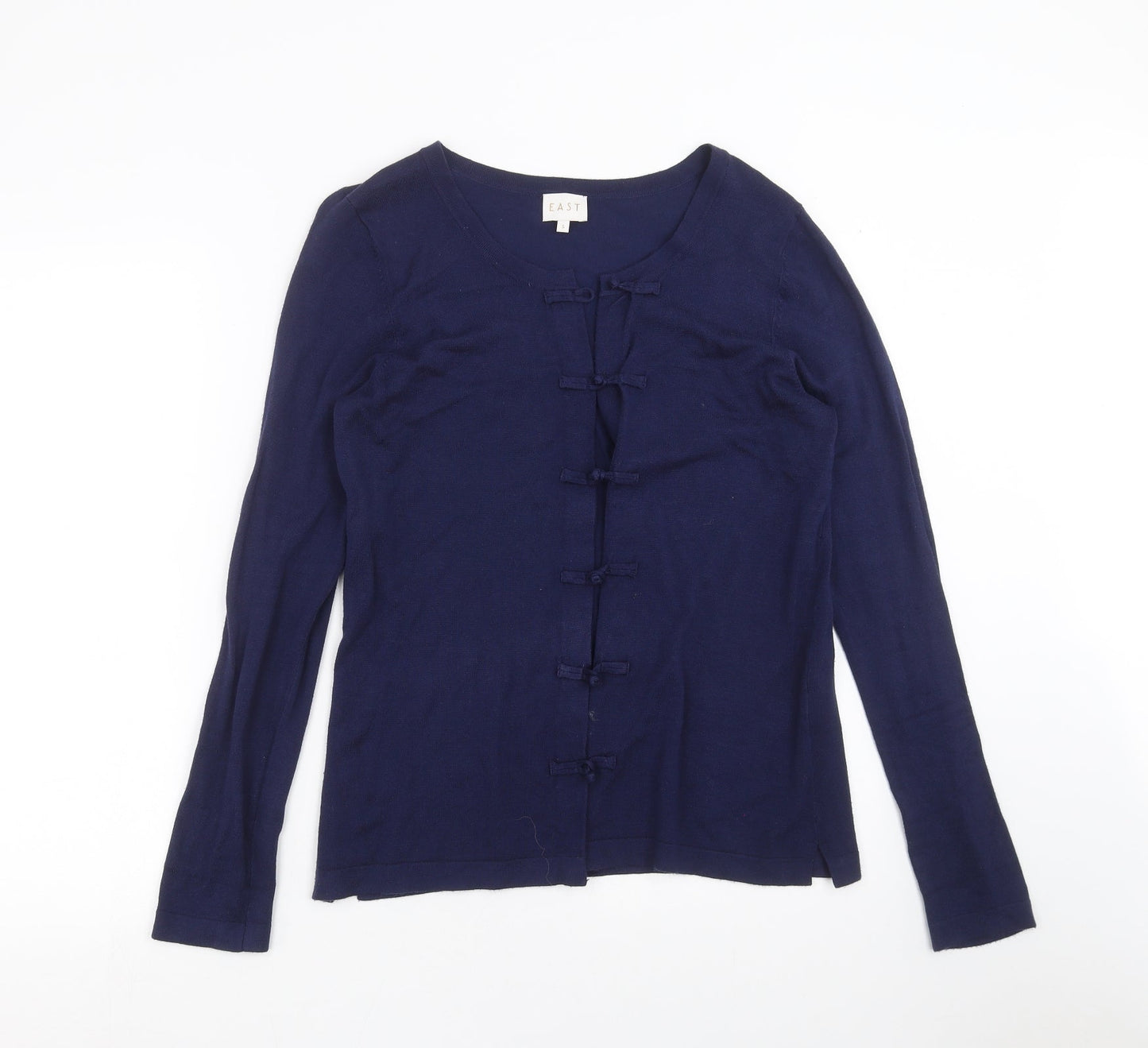 Womens UK Size S EAST Blue Cardigan Jumper