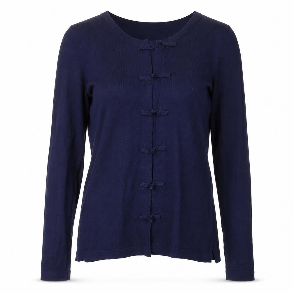 Womens UK Size S EAST Blue Cardigan Jumper