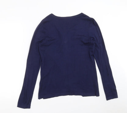 Womens UK Size S EAST Blue Cardigan Jumper