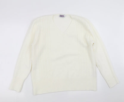 ckl Womens Ivory  Knit Pullover Jumper Size M