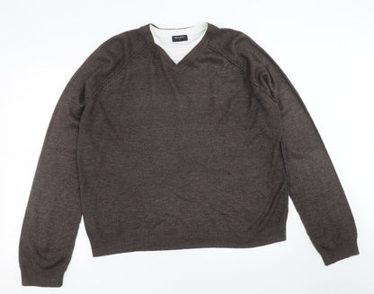 UrbanSpirit Mens Brown  Knit Pullover Jumper Size L