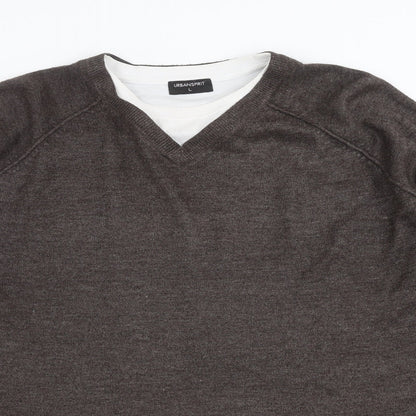 UrbanSpirit Mens Brown  Knit Pullover Jumper Size L