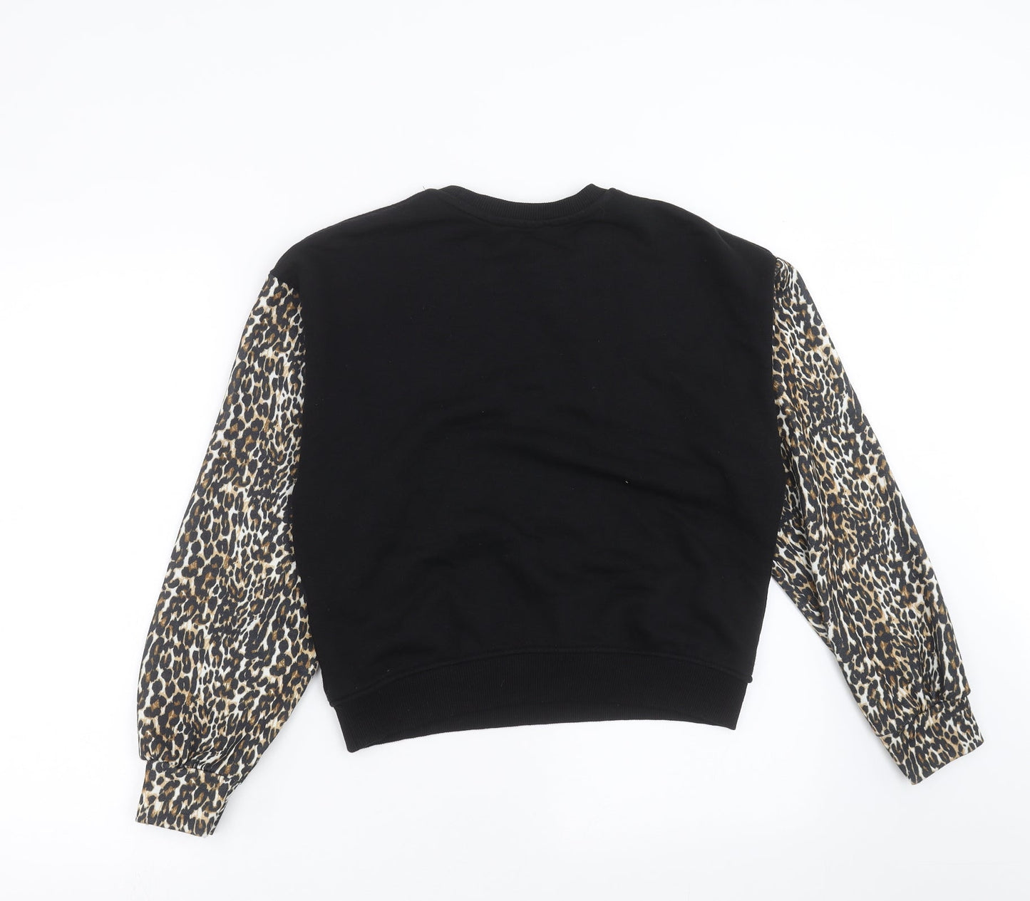 Primark Womens Black Animal Print  Pullover Sweatshirt Size 2XS