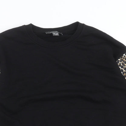 Primark Womens Black Animal Print  Pullover Sweatshirt Size 2XS