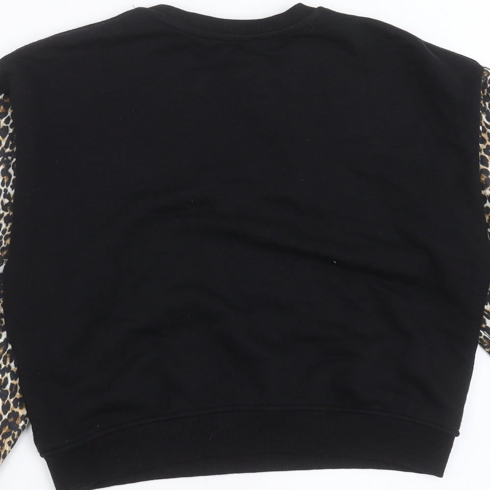 Primark Womens Black Animal Print  Pullover Sweatshirt Size 2XS