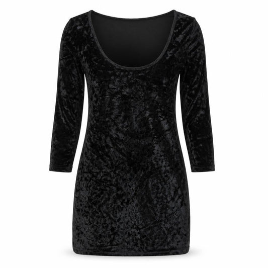 Front view of women’s black bodycon, size XS