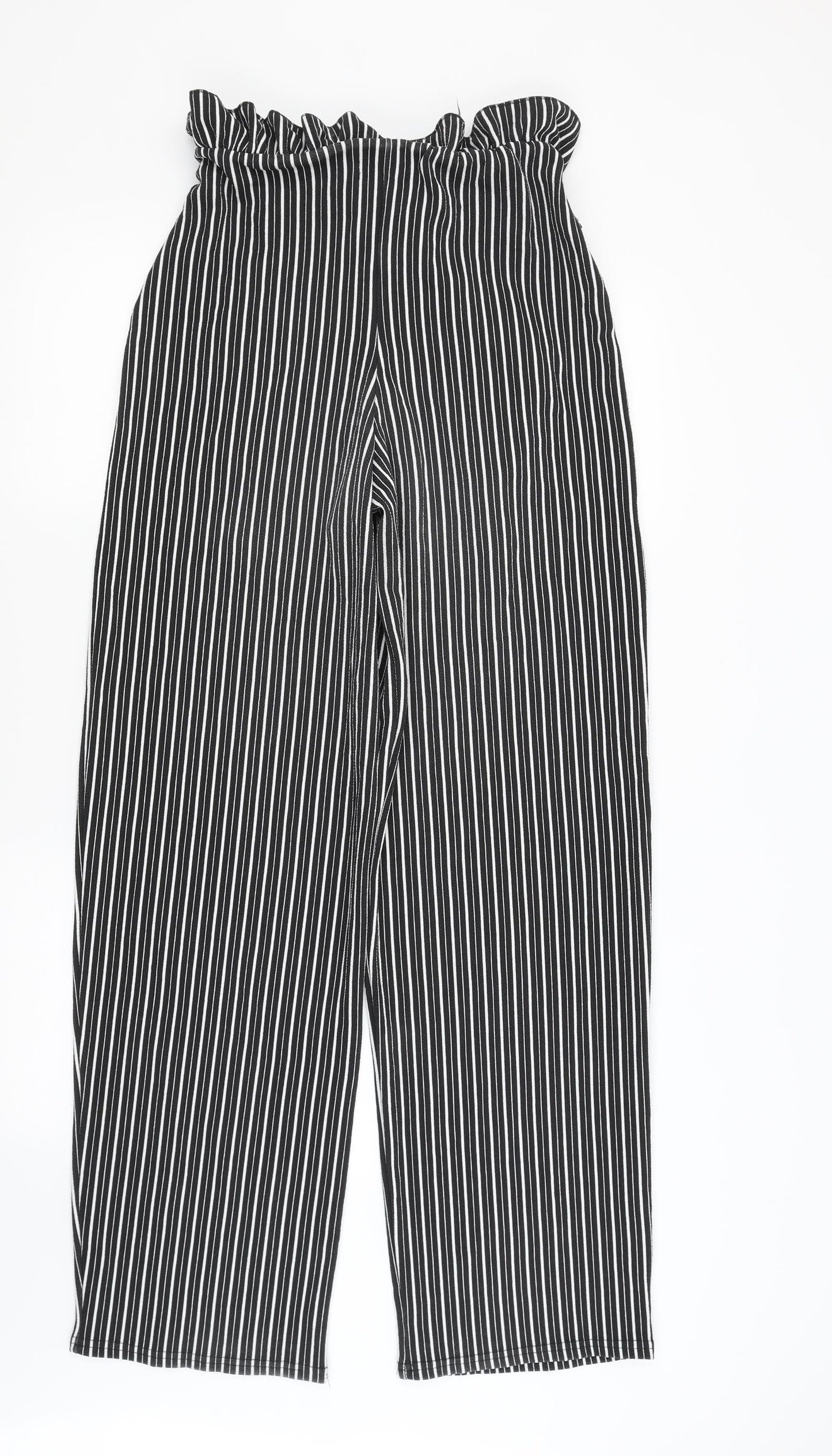 Pretty Little Thing Womens Black Striped  Trousers  Size 10 L32.5 in
