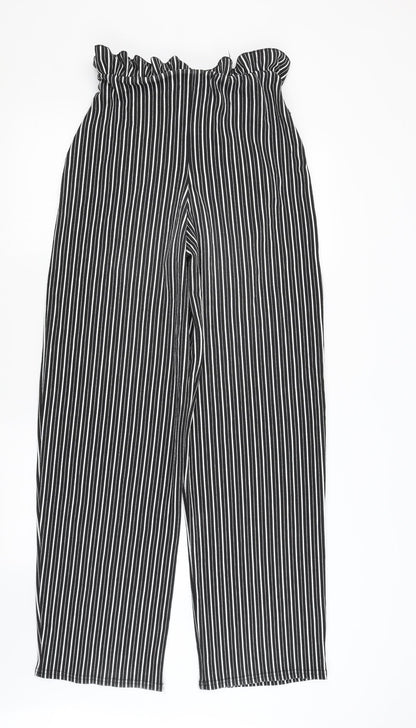 Pretty Little Thing Womens Black Striped  Trousers  Size 10 L32.5 in