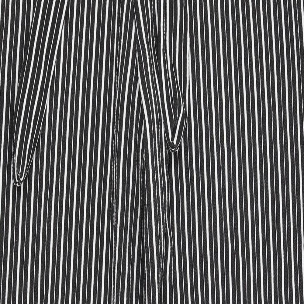Pretty Little Thing Womens Black Striped  Trousers  Size 10 L32.5 in