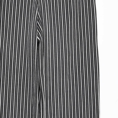 Pretty Little Thing Womens Black Striped  Trousers  Size 10 L32.5 in