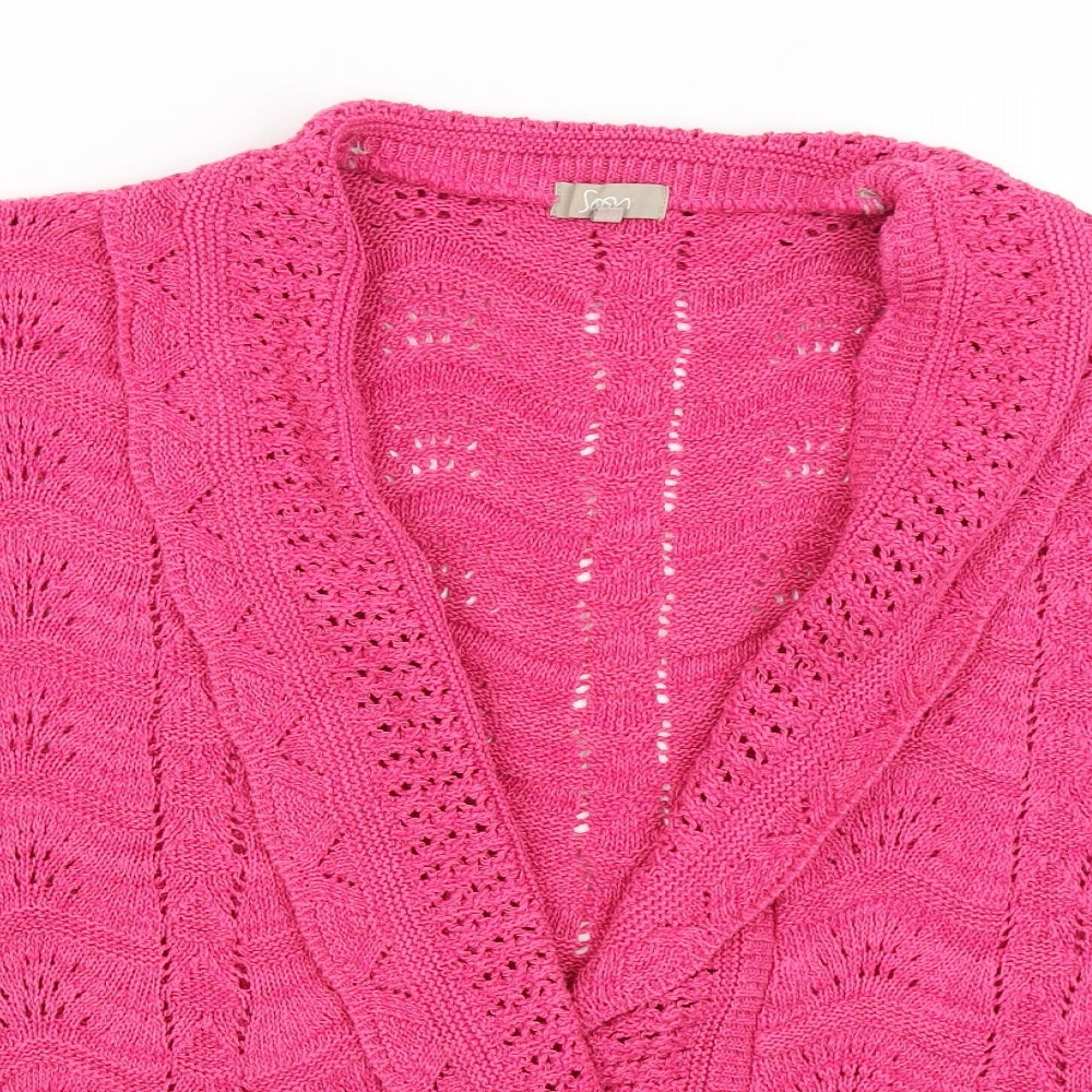 Womens UK Size 16 Soon Pink Cardigan Jumper