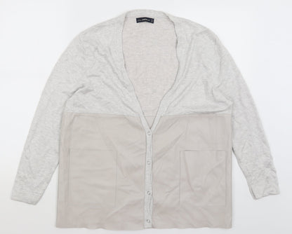 Womens UK Size S Zara Grey Cardigan Jumper