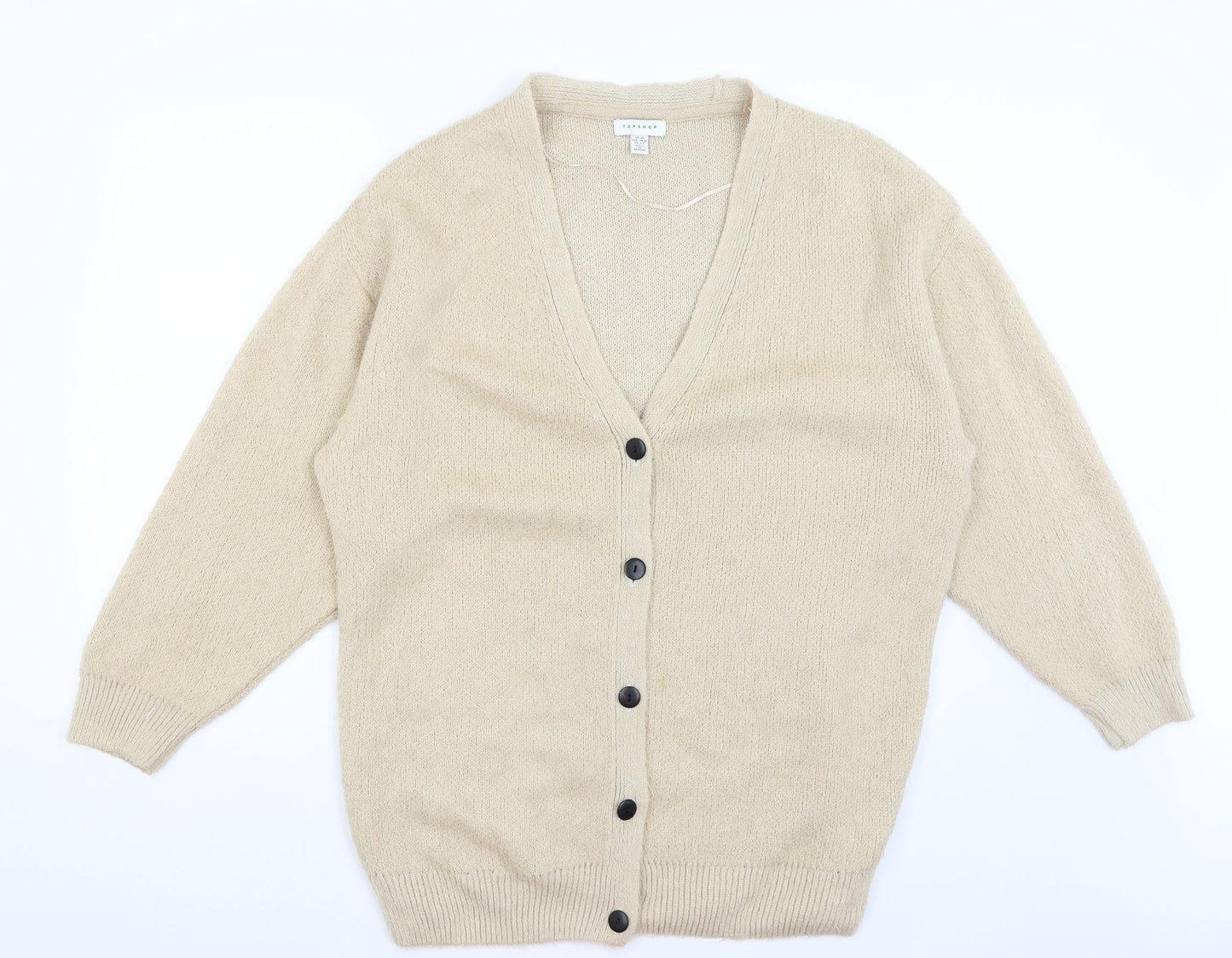 Womens UK Size XS Topshop Beige Cardigan Jumper