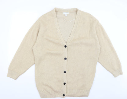 Womens UK Size XS Topshop Beige Cardigan Jumper